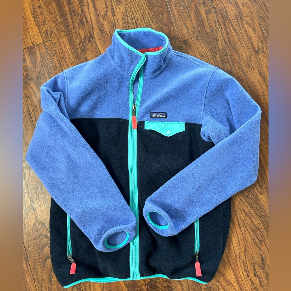 Patagonia colorblock fleece jacket. Size large.